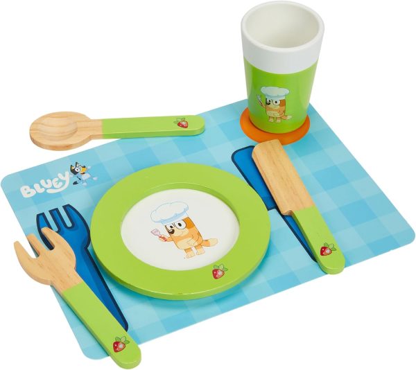 Bluey - Dine in with Bluey Set, 32-Piece Wooden Toy Set with Magic Asparagus, Plates, Utensils & More, Perfect for Role-Play & Imaginative Fun, FSC-Certified, Suitable for 3 Years & Up - Image 6