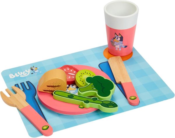 Bluey - Dine in with Bluey Set, 32-Piece Wooden Toy Set with Magic Asparagus, Plates, Utensils & More, Perfect for Role-Play & Imaginative Fun, FSC-Certified, Suitable for 3 Years & Up - Image 7