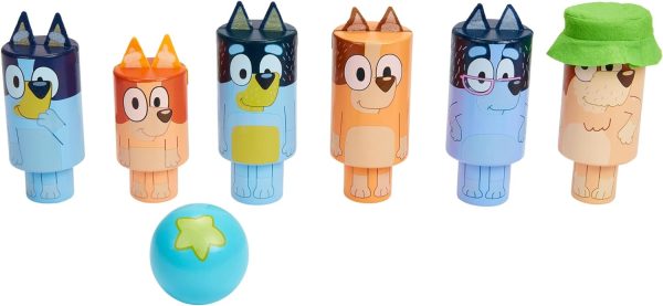 Bluey – Wooden Character “Skittles” Bowling, Indoor & Outdoor Bowling Play, 6 Character Pins and 1 Bowling Ball – FSC Certified for Children 3 Years and Up