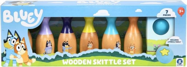 Bluey – Wooden Character “Skittles” Bowling, Indoor & Outdoor Bowling Play, 6 Character Pins and 1 Bowling Ball – FSC Certified for Children 3 Years and Up - Image 5