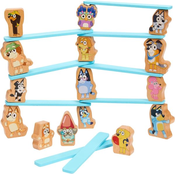 Bluey – Wooden Stacking Game – 25 Build and Balance Pieces with Characters and Sticks in a Storage Tube – FSC Certified for Children 3 Years and Up - Image 3