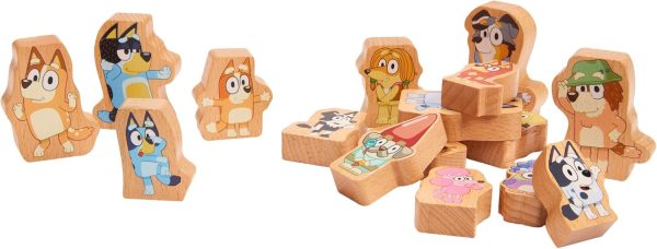Bluey – Wooden Stacking Game – 25 Build and Balance Pieces with Characters and Sticks in a Storage Tube – FSC Certified for Children 3 Years and Up - Image 4