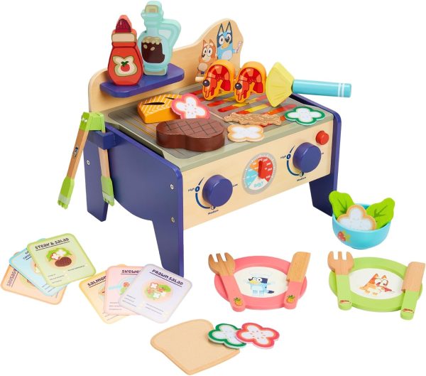 Bluey – Picnic Basket Set – 30 Piece Wooden Roleplay Toy with Carry Case, Cutlery & Pretend Food Accessories for Kids – FSC-Certified Material – Fun Imaginative Kit for 3 Years and Up - Image 19