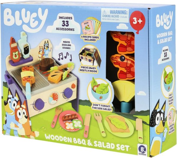 Bluey – Picnic Basket Set – 30 Piece Wooden Roleplay Toy with Carry Case, Cutlery & Pretend Food Accessories for Kids – FSC-Certified Material – Fun Imaginative Kit for 3 Years and Up - Image 25