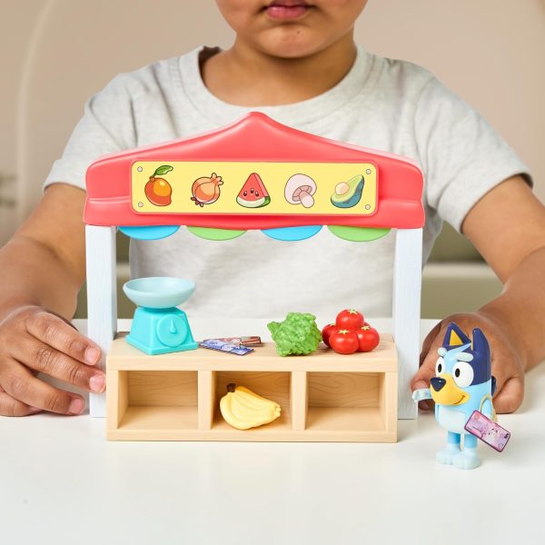 Bluey Mini Playsets Farmers Market Playset | Includes Articulated Figure with Shopping Bag and Accessories | with Dollarbucks - Image 4