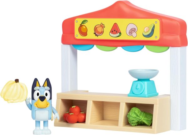 Bluey Mini Playsets Farmers Market Playset | Includes Articulated Figure with Shopping Bag and Accessories | with Dollarbucks - Image 6