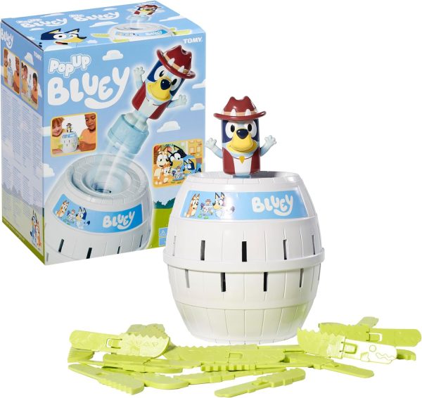 TOMY Games Pop Up Bluey Kids Game - Preschool Games and Bluey Toys for Family Game Night - Classic Board Games - Kids Toys for 2-4 Players - Ages 4 Years and Up